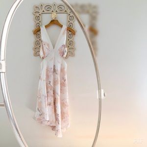 Club Monaco Silk Floral Cut Out Dress